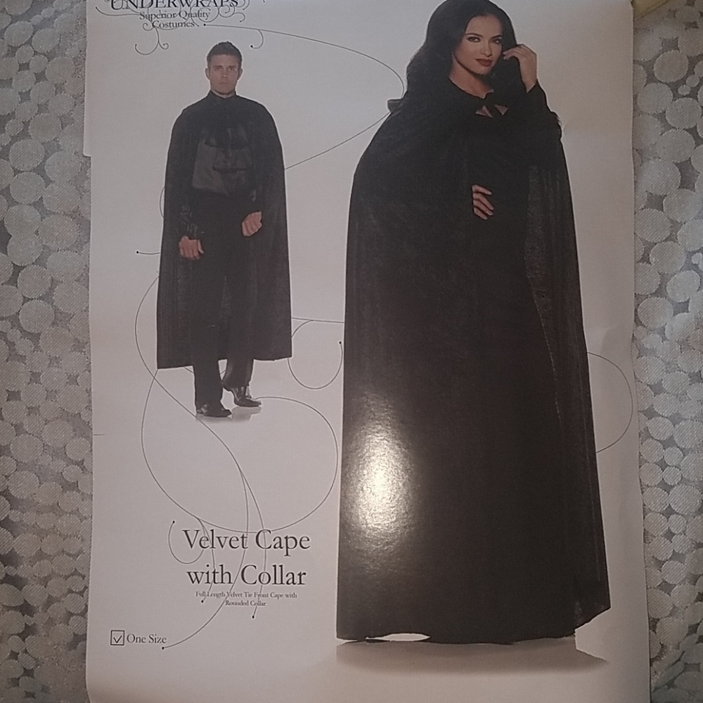 Velvet cape with collar costume Halloween